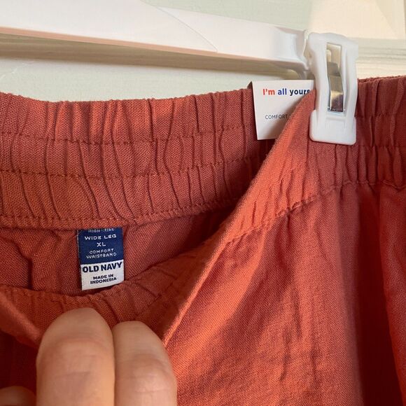 Coral Old Navy wide-leg linen pants (XL) NWT - Picture 5 of 5
